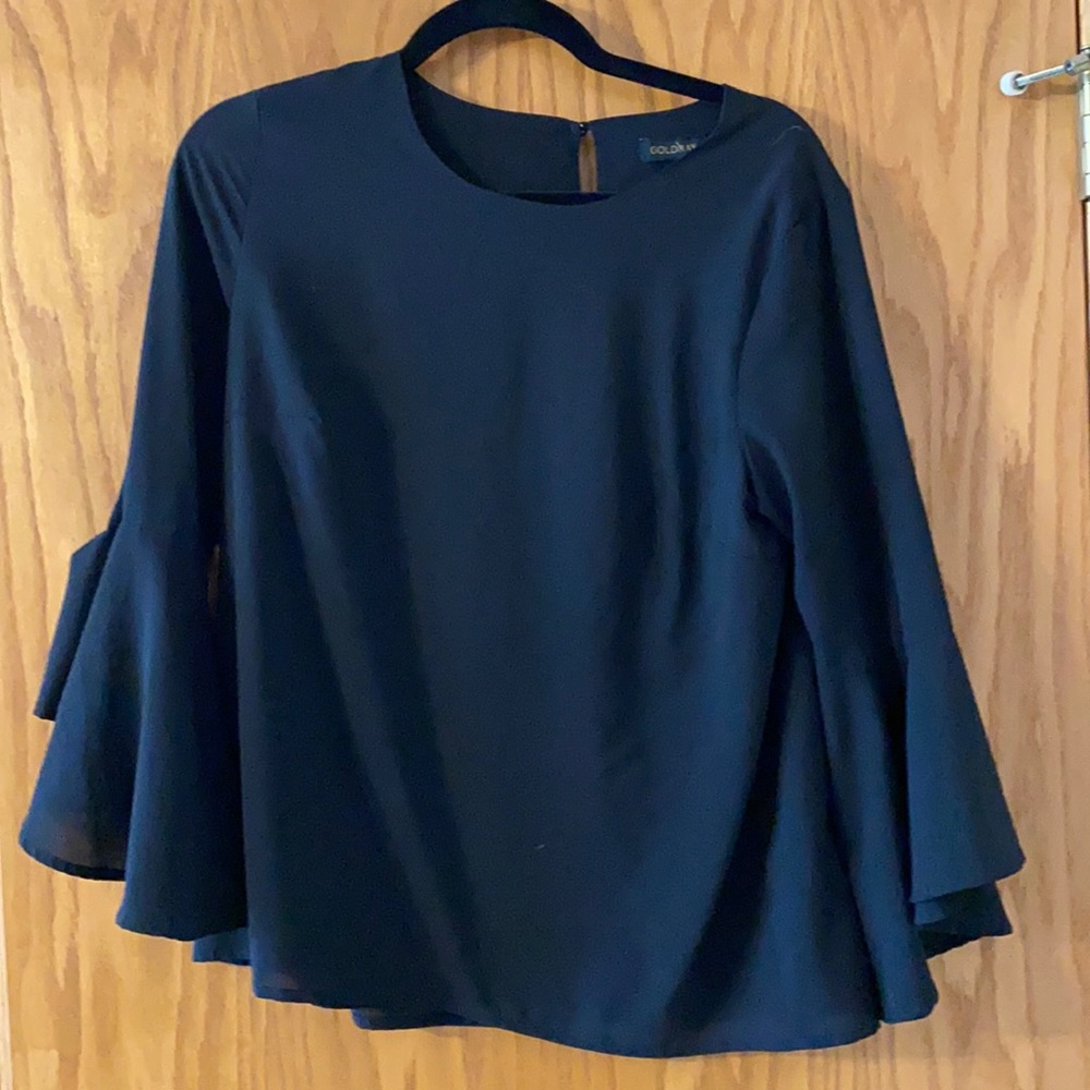 Goldray Trumpet Sleeve Blouse